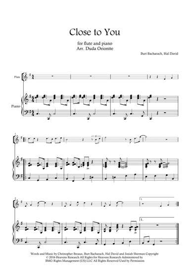 Close To You (arr. Duda Oriontte)