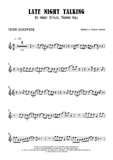 Late Night Talking (arr. Douglas Cameron)