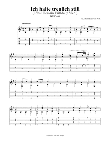 Ich halte treulich still (I Shall Remain Faithfully Silent) BWV 466 (arr. Mark Phillips)
