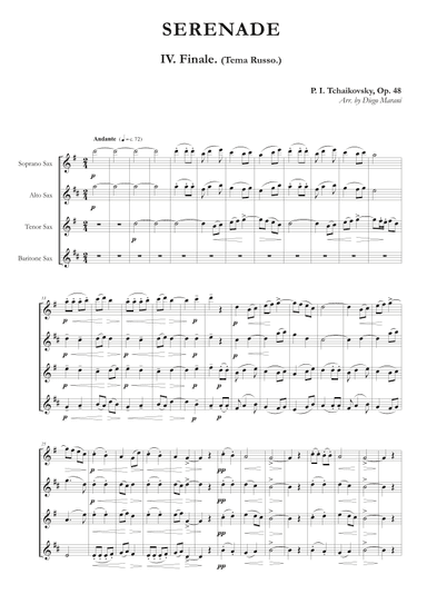 "Finale" from Serenade Op. 48 for Saxophone Quartet (arr. Diego Marani)