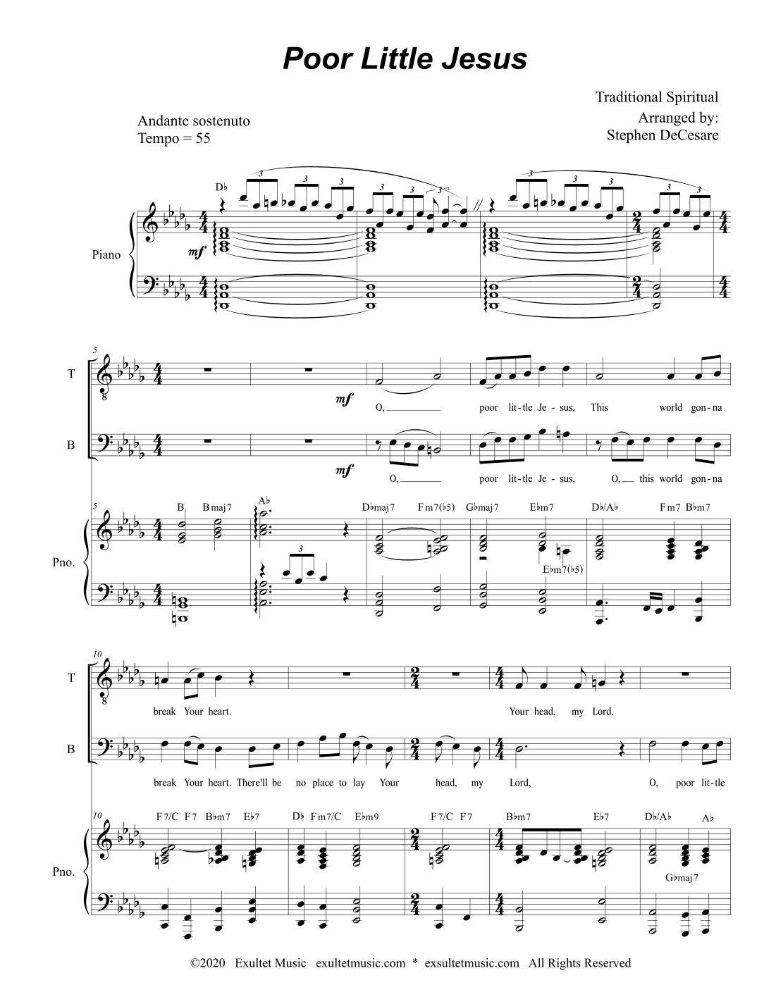 Poor Little Jesus (Duet for Tenor and Bass Solo) (arr. Stephen DeCesare)