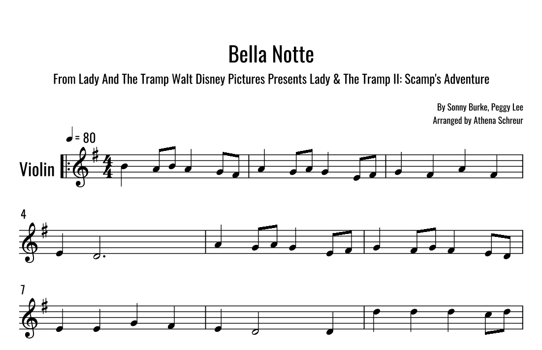 Bella Notte (arr. Athena Schreur)