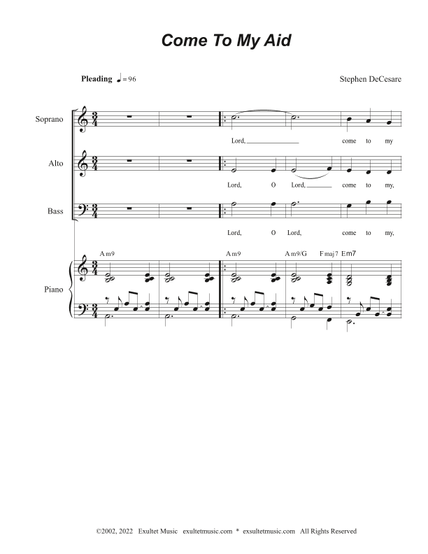 Come To My Aid (Vocal Trio - (SAB)