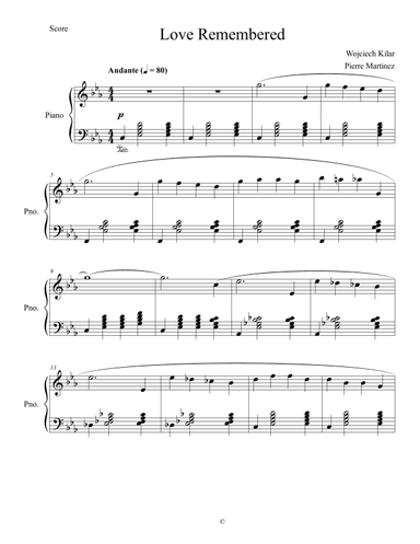 Love Remembered (arr. Pierre Martinez)