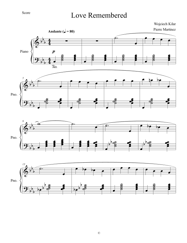 Love Remembered (arr. Pierre Martinez)