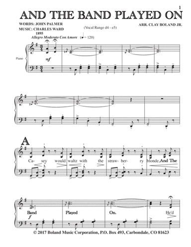 AND THE BAND PLAYED ON (arr. Clay Boland Jr.)