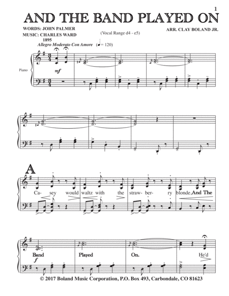 AND THE BAND PLAYED ON (arr. Clay Boland Jr.)