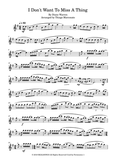 I Don't Want To Miss A Thing (arr. Thiago Marconato)
