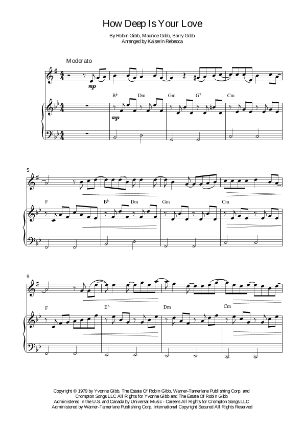 How Deep Is Your Love (arr. Kaiserin Rebecca)