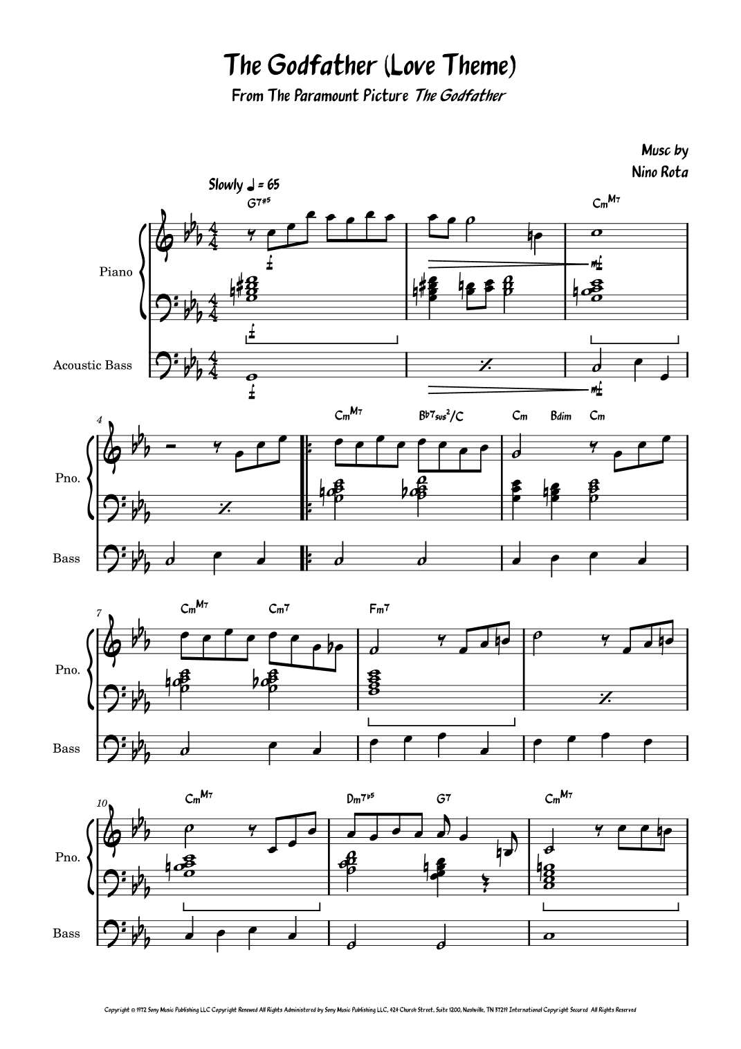 The Godfather (love Theme) (arr. David Lartey)