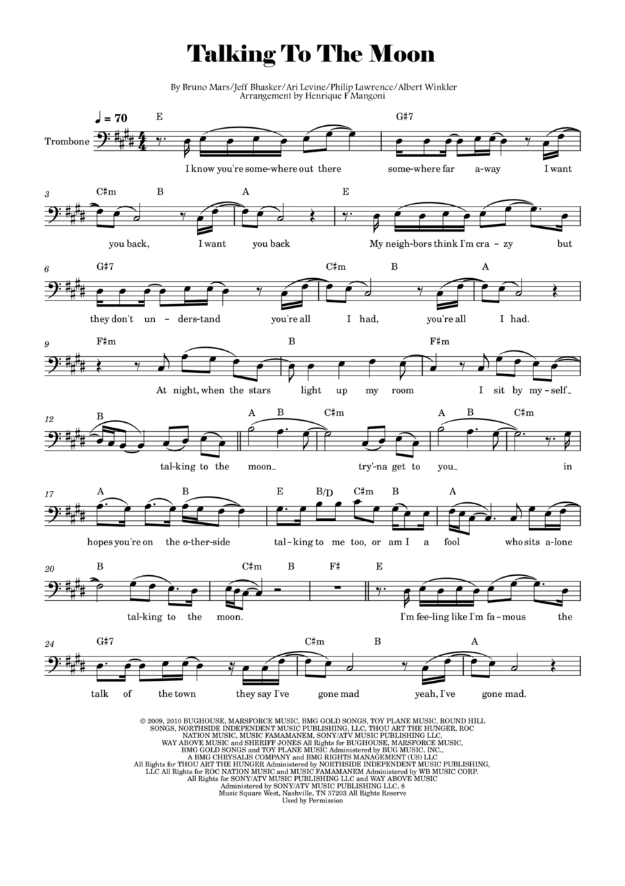 Talking To The Moon (arr. Henrique F Mangoni)