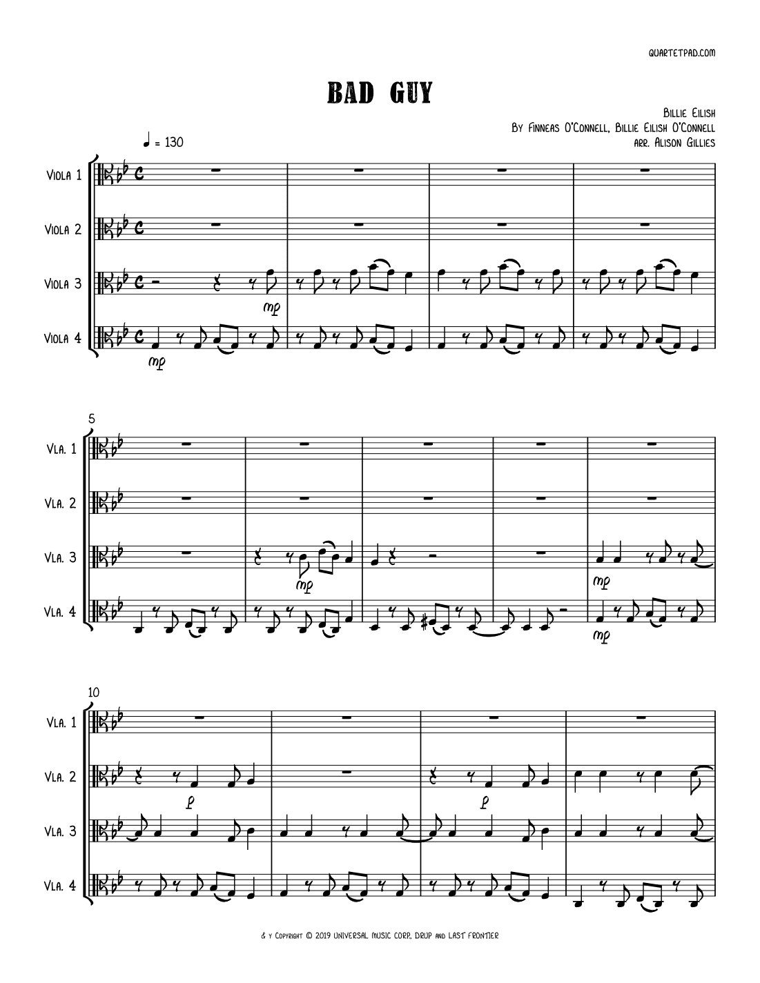 Bad Guy (arr. Alison Gillies)