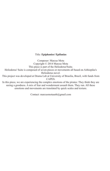 Epiphanies. Third movement of the Orchestral Suite 'Heliodorus'