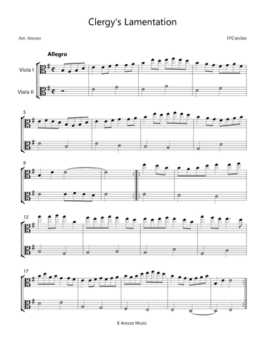 Clergy's Lamentation - Viola Duet (arr. Arezzo Music)