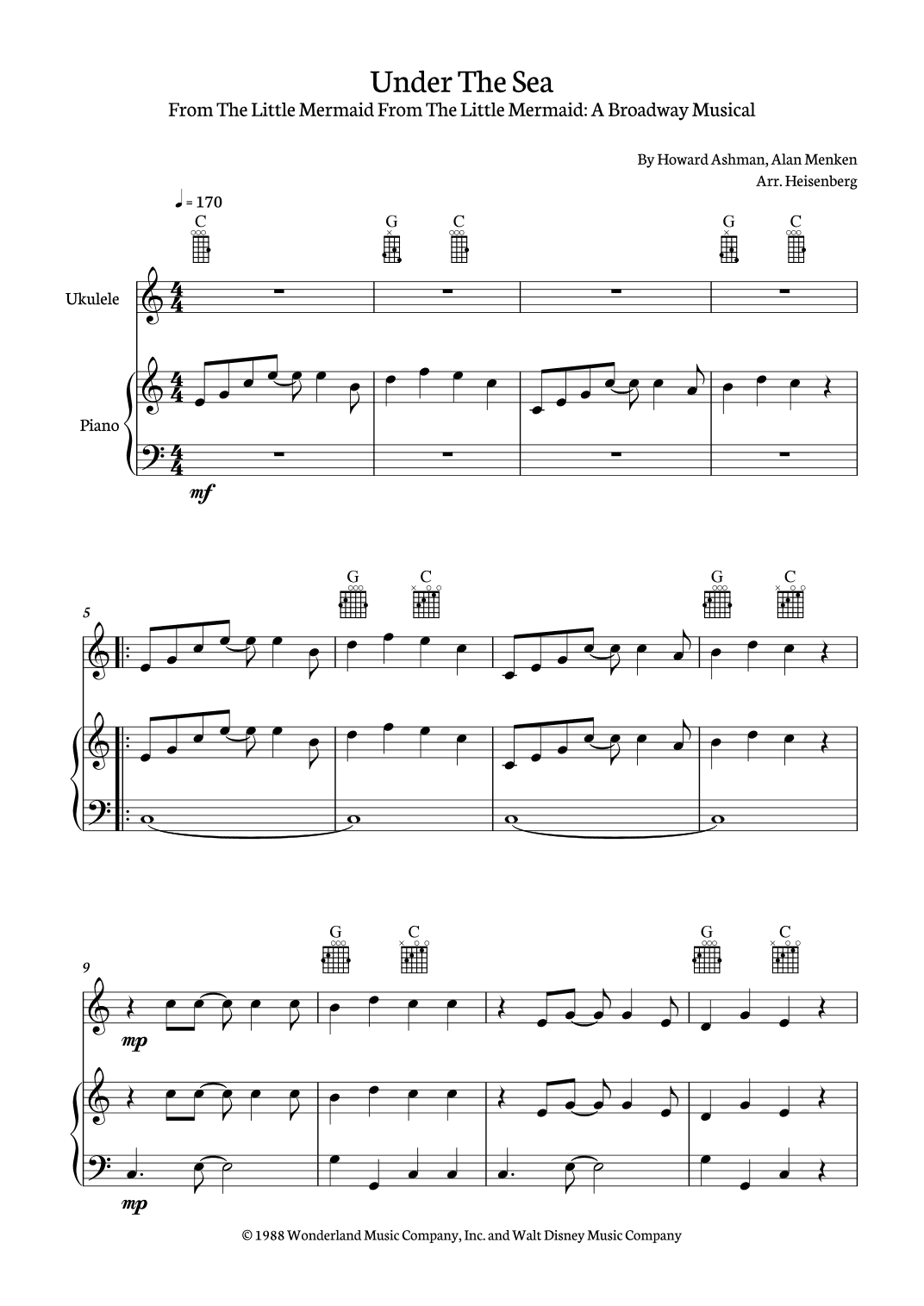 Under The Sea (arr. Heisenberg)