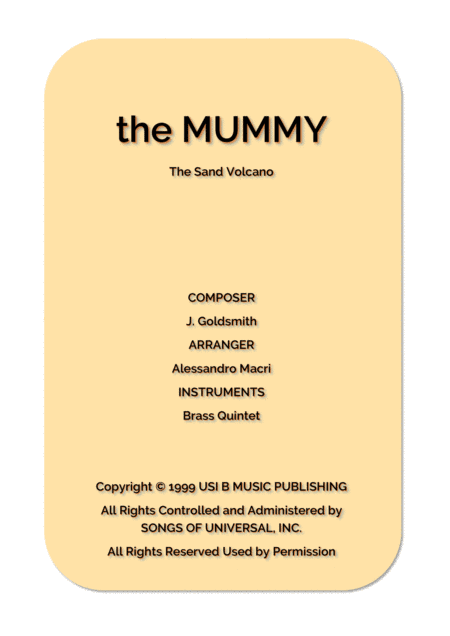 The Mummy (arr. Alessandro Macrì)