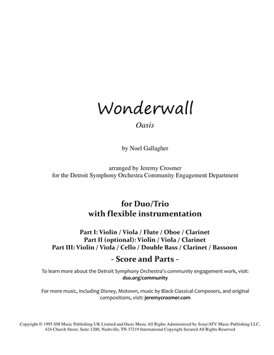 Wonderwall (arr. Jeremy Crosmer)