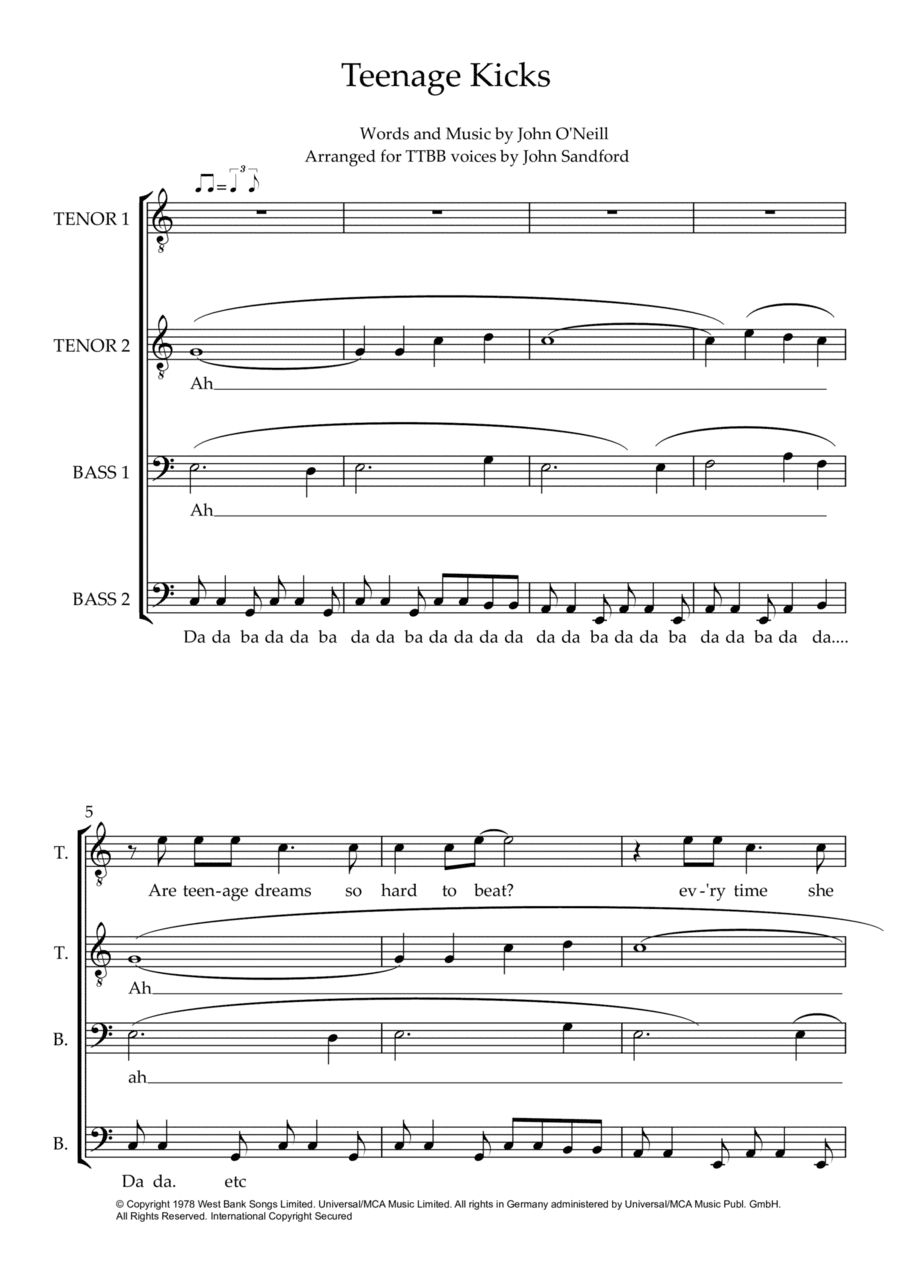 Teenage Kicks (arr. John Sandford)