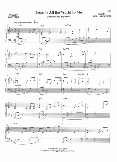Jesus Is All the World to Me (arr. Gary Prim)