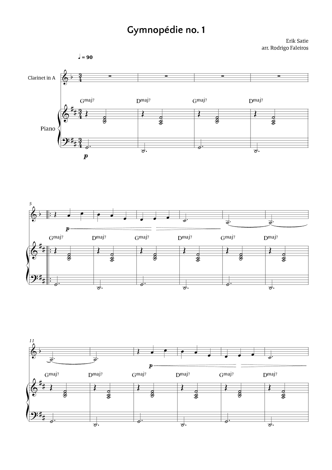 Gymnopédie no. 1 (arr. Rodrigo Faleiros)