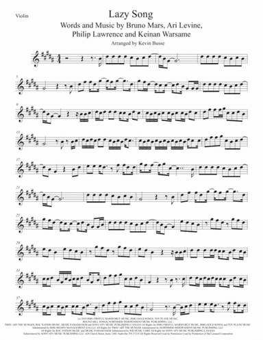 The Lazy Song (arr. Kevin Busse)