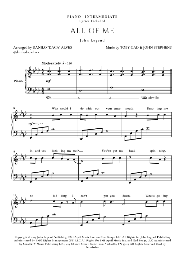 All Of Me (arr. Danilo "Daca" Alves)