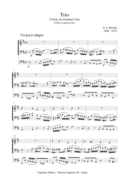 TRIO - O Gott, du frommer Gott - E. F. Richter - Fo Organ 3 staff (arr. Marcello Meneguzzo)