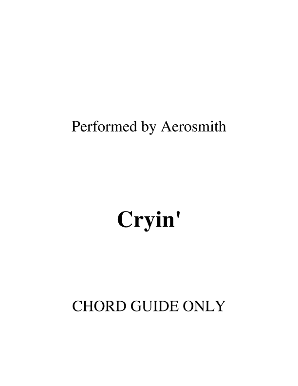Cryin' (arr. RWM)