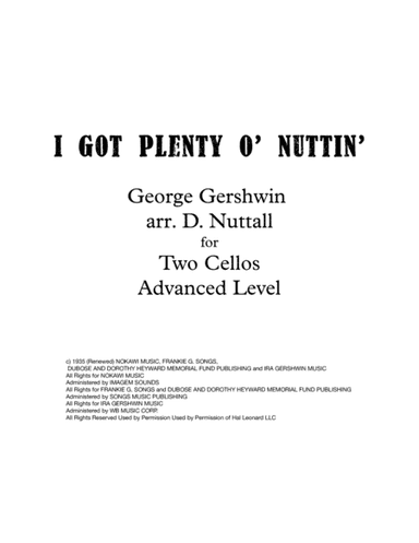 I Got Plenty O' Nuttin'  from PORGY AND BESS ® (arr. Diana Nuttall)