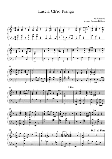 Lascia Ch'io Pianga (arr. Roxana Belibou)