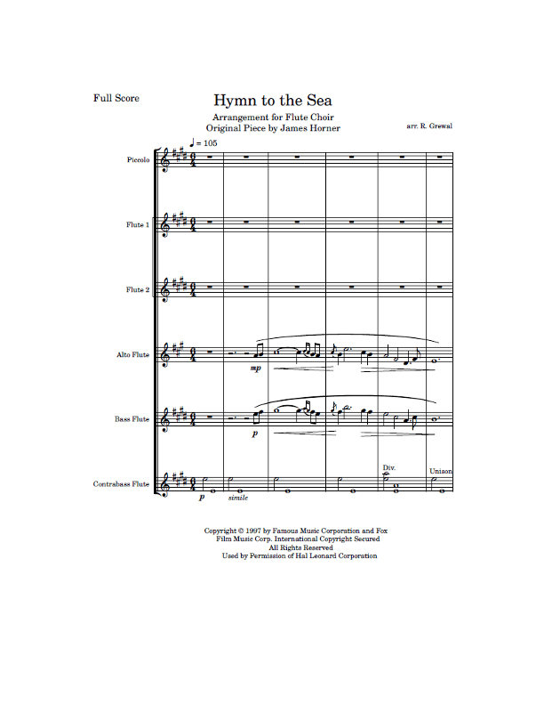 Hymn To The Sea (arr. R. Grewal)