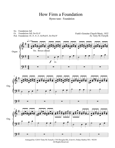 "How Firm a Foundation", a French toccata (arr. Terry M. Forsyth)