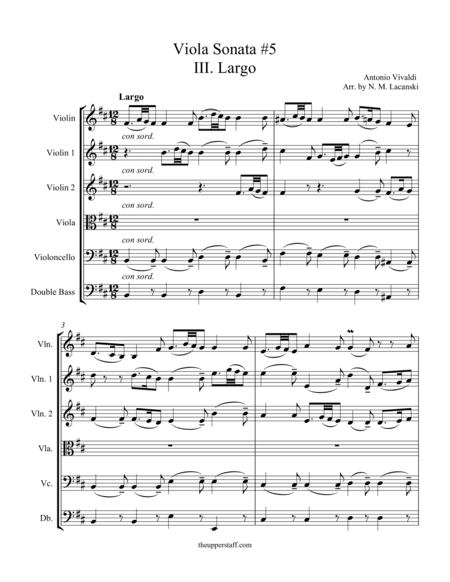 Sonata RV40 Movement III (arr. Nick Lacanski)