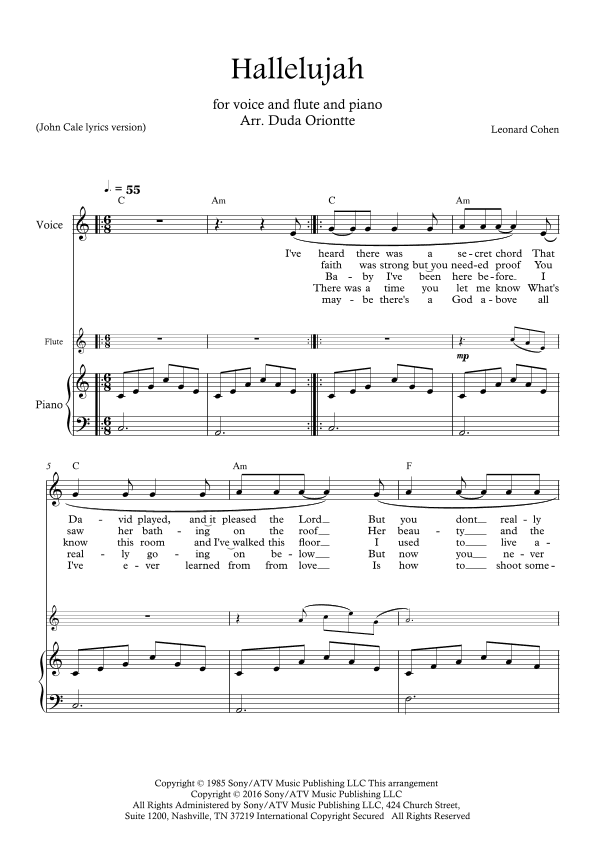 Hallelujah (arr. Duda Oriontte)
