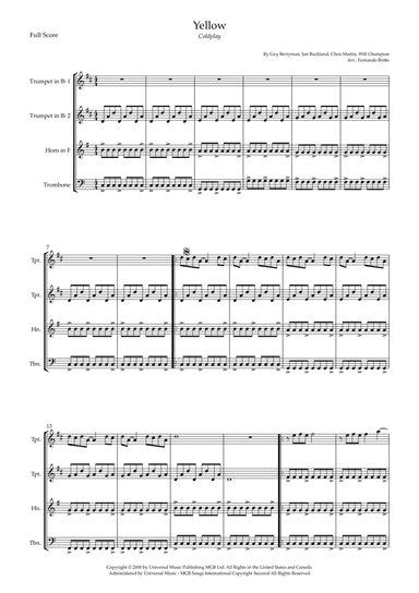 Yellow (arr. Fernando Britto)