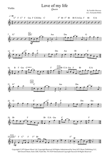 Love Of My Life (arr. Fernando Britto)