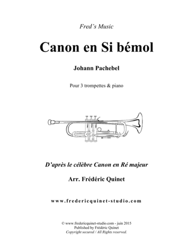 Pachelbel Canon - 3 Trumpets & Piano (arr. Frederic Quinet)