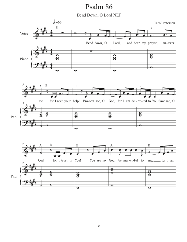 Psalm 86 (Bend Down, O Lord)