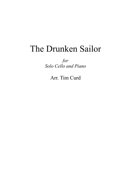 The Drunken Sailor. For Solo Bassoon and Piano (arr. Tim Curd)