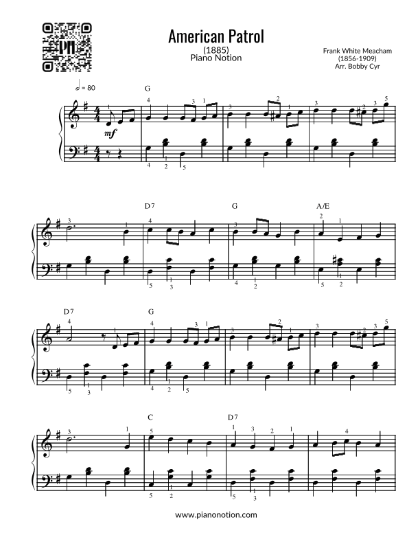 American Patrol (Easy Piano) (arr. Bobby Cyr)