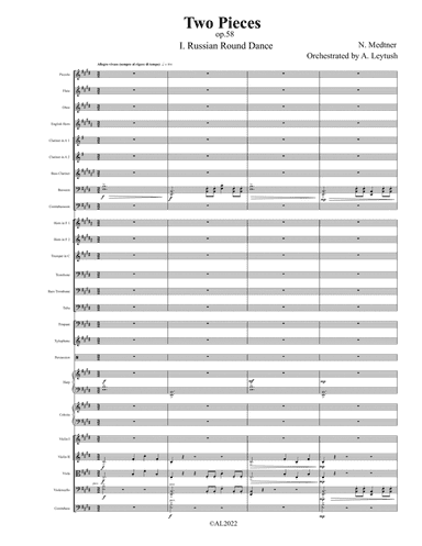 Nikolai Medtner - "Russian Round Dance", Op. 58, Orchestrated by Arkady Leytush