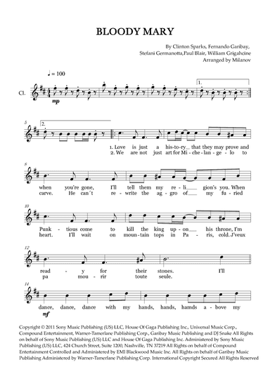 Bloody Mary (arr. Milanov)