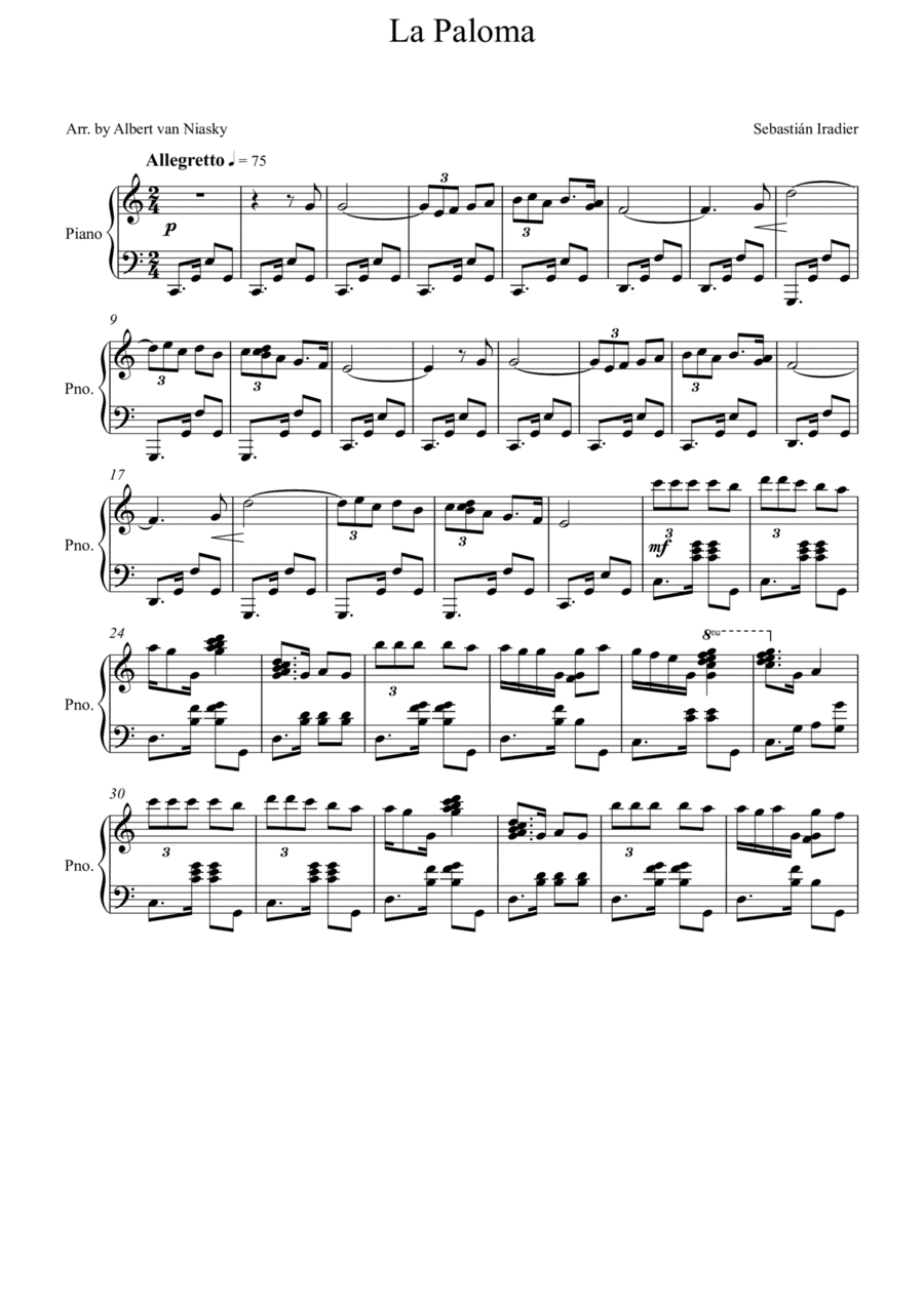 La paloma (arr. Albert van Niasky)