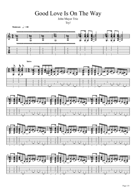 Good Love Is On The Way (arr. tabsh)