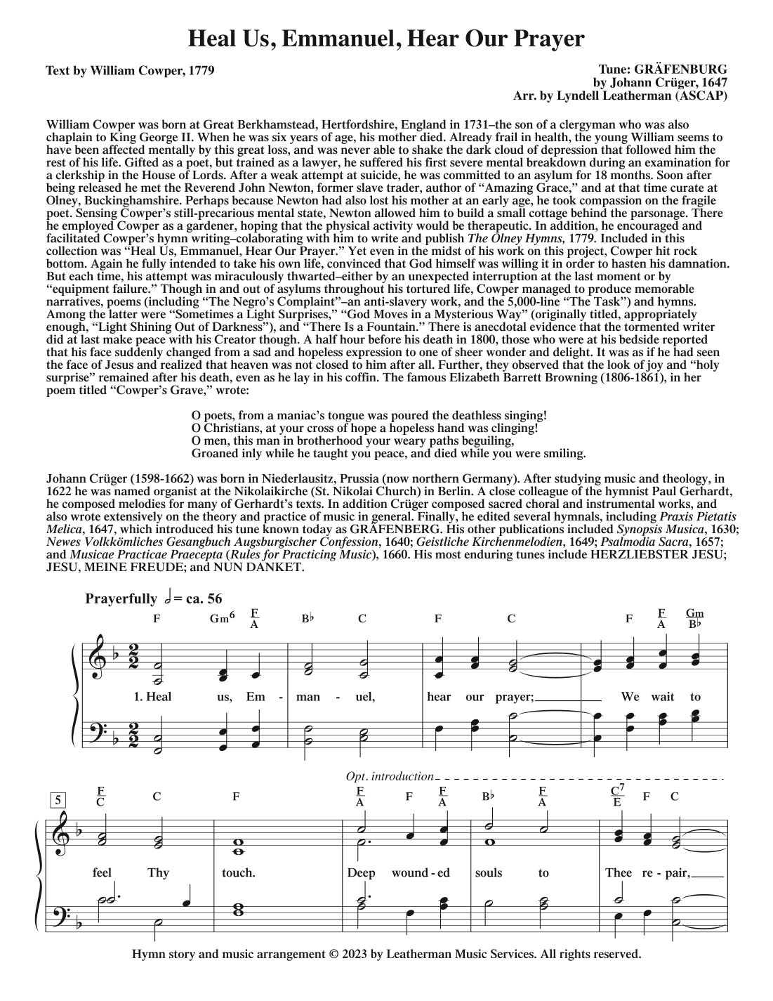 Heal Us, Emmanuel, Hear Our Prayer (arr. Lyndell Leatherman)