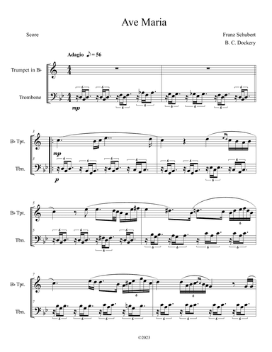 Ave Maria (Trumpet and Trombone Duet) (arr. B. C. Dockery)