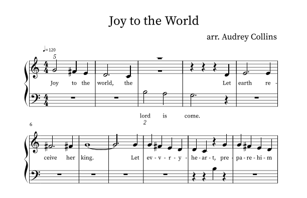 Joy to the World (arr. Audrey Collins)