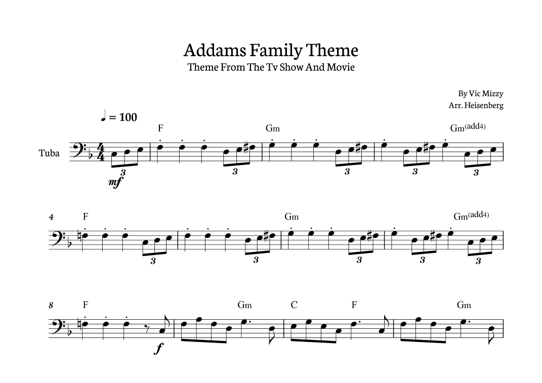 Addams Family Theme (arr. Heisenberg)