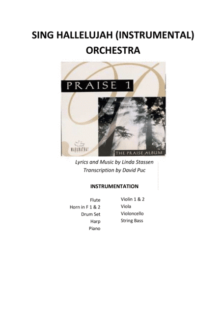 Maranatha Music Praise 1 Sing Hallelujah (Instrumental) SCORE (arr. Transcription by David Puc Narváez)