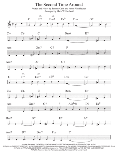The Second Time Around  from HIGH TIME (arr. Mark W. Huxhold)